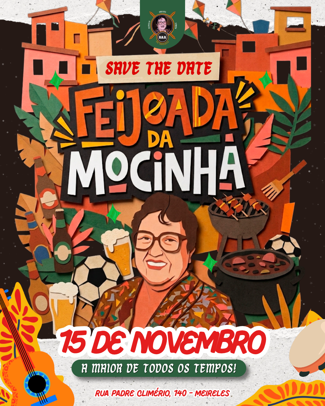 Arte oficial da Feijoada da Mocinha, dia 15 de novembro