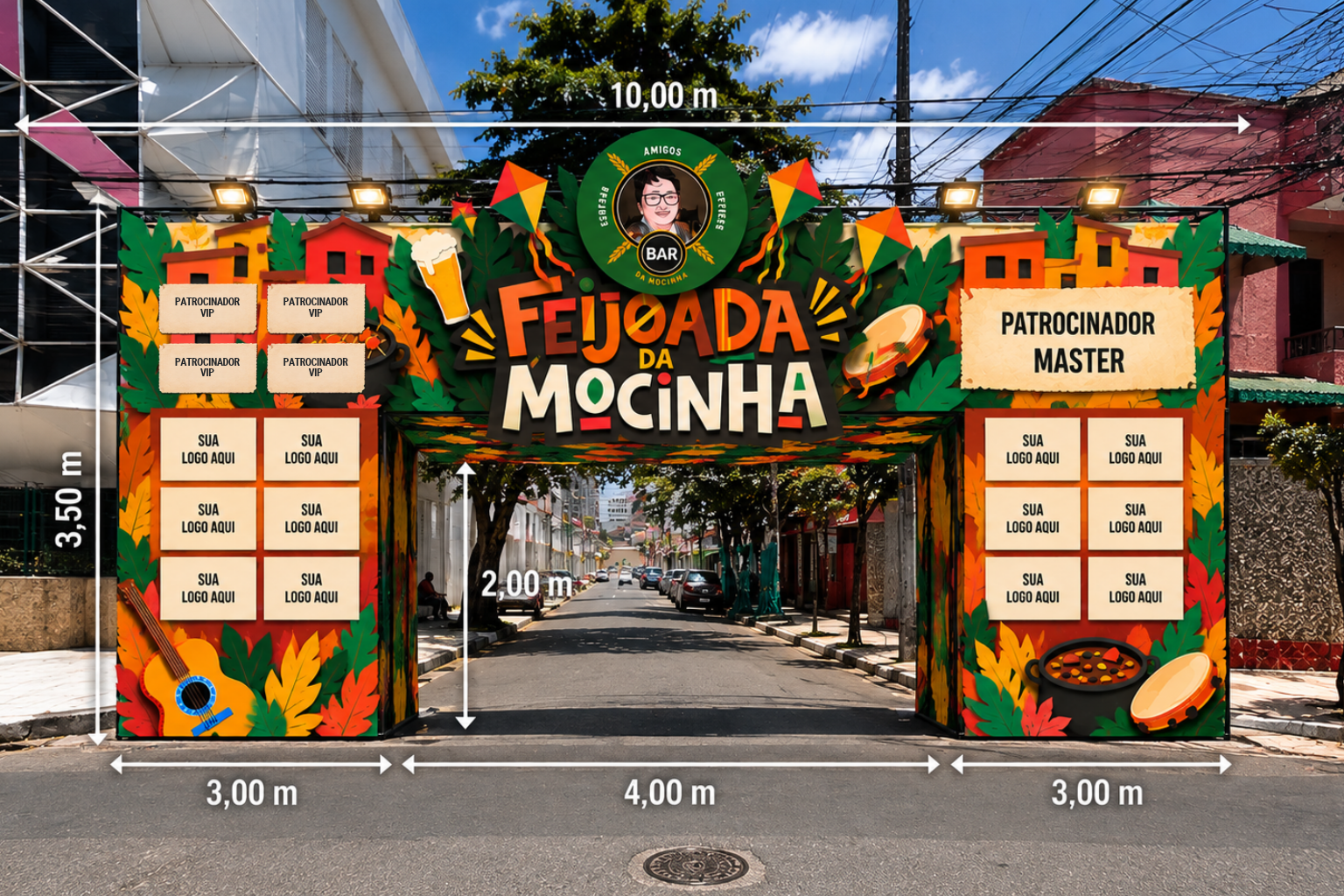 Exemplo ilustrativo de pórtico de entrada patrocinado